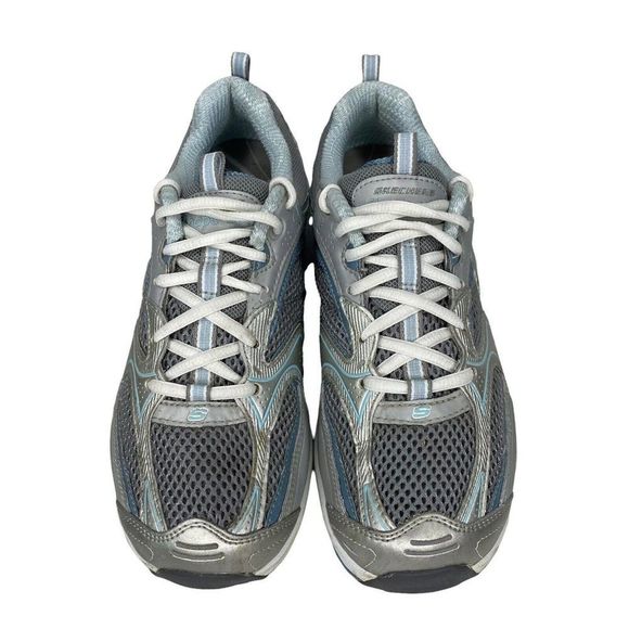 Skechers Shape Ups Women's 8.5 XF Accelerators Silver Blue White 12320 Toneing - Picture 5 of 10